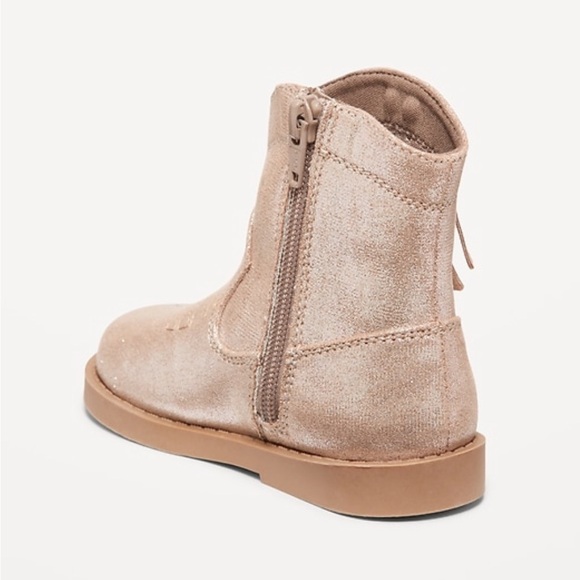 Old Navy Shiny Side Zip Western Boots in “Shiny Neutral” - Picture 3 of 10